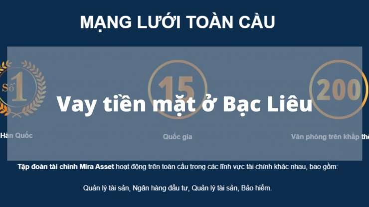 Vay tiền mặt ở Bạc Liêu