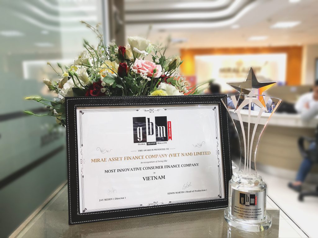 MIRAE ASSET FINANCE Việt Nam nhận giải thưởng “Công ty tài chính tiêu dùng đột phá nhất Việt Nam năm 2019”